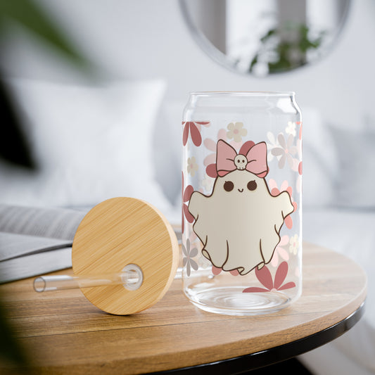 Cute Boo Glass Cup, 16 Ounce Cup