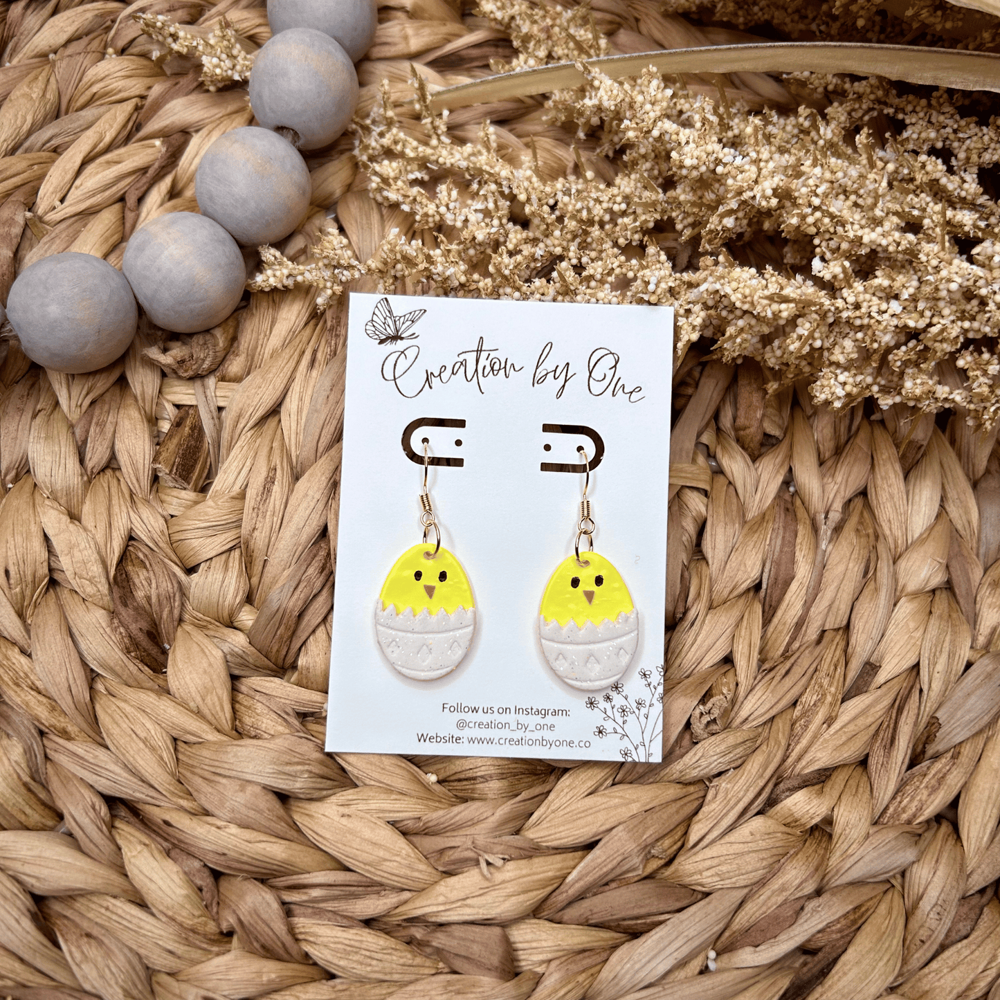 Cheeky Chick Polymer Clay Earrings -14 K Gold Plated