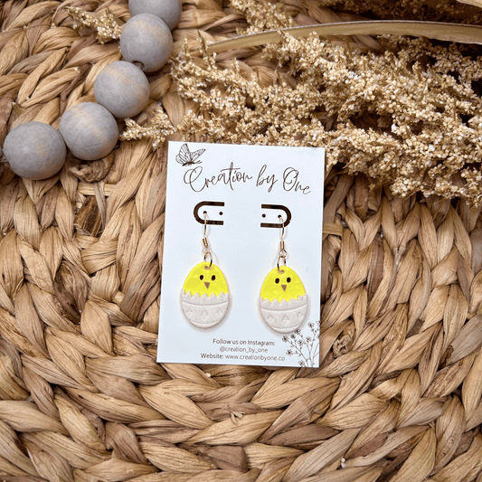 Cheeky Chick Polymer Clay Earrings -14 K Gold Plated