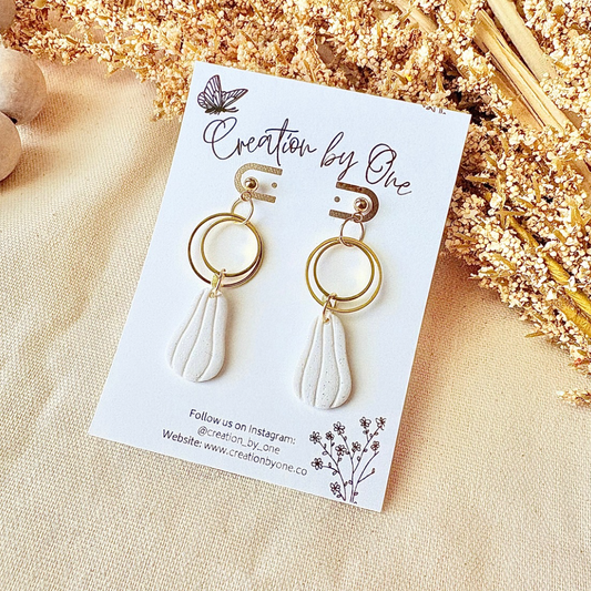 Neutral Squash Polymer Clay Earrings – 14K Gold Plated Studs | Handmade Fall & Thanksgiving Jewelry