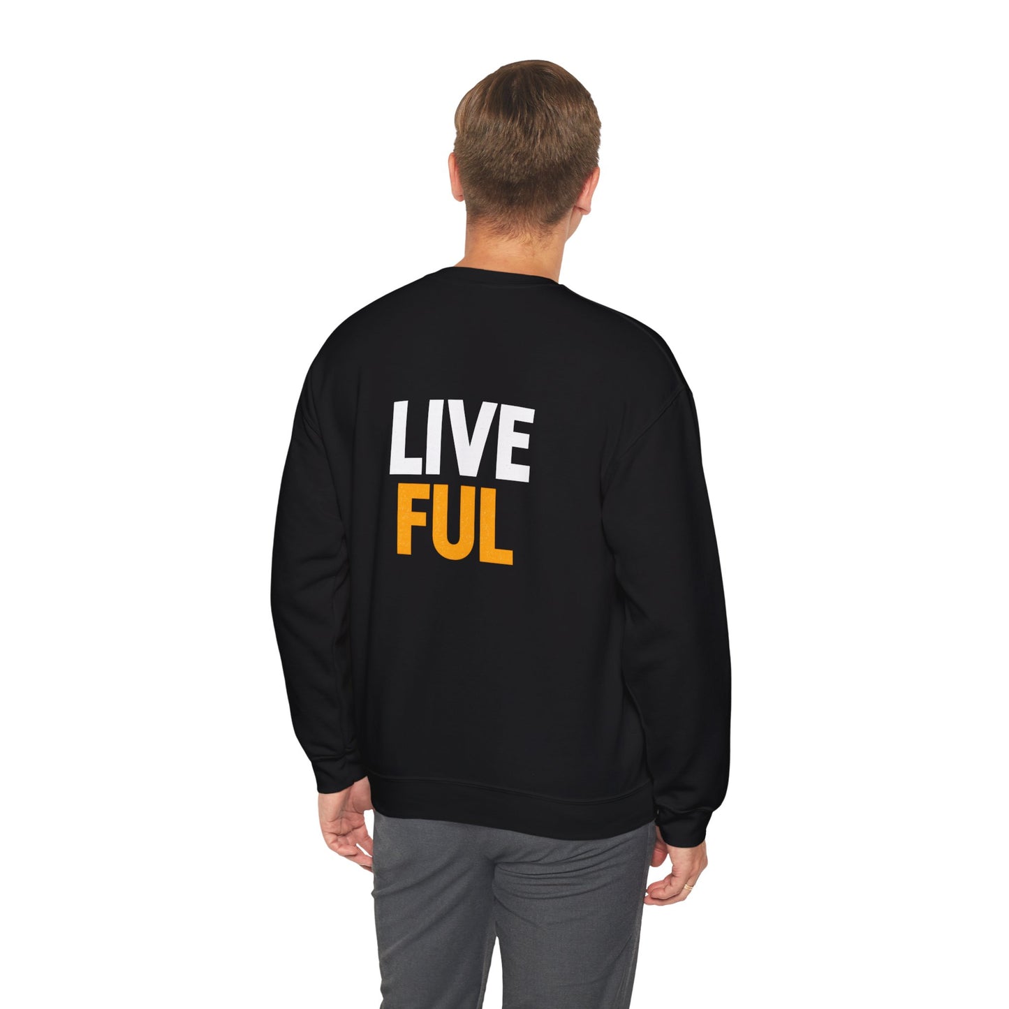 Faith Unfiltered Crewneck Sweatshirt — "Live Ful" Inspirational Christian Pullover White