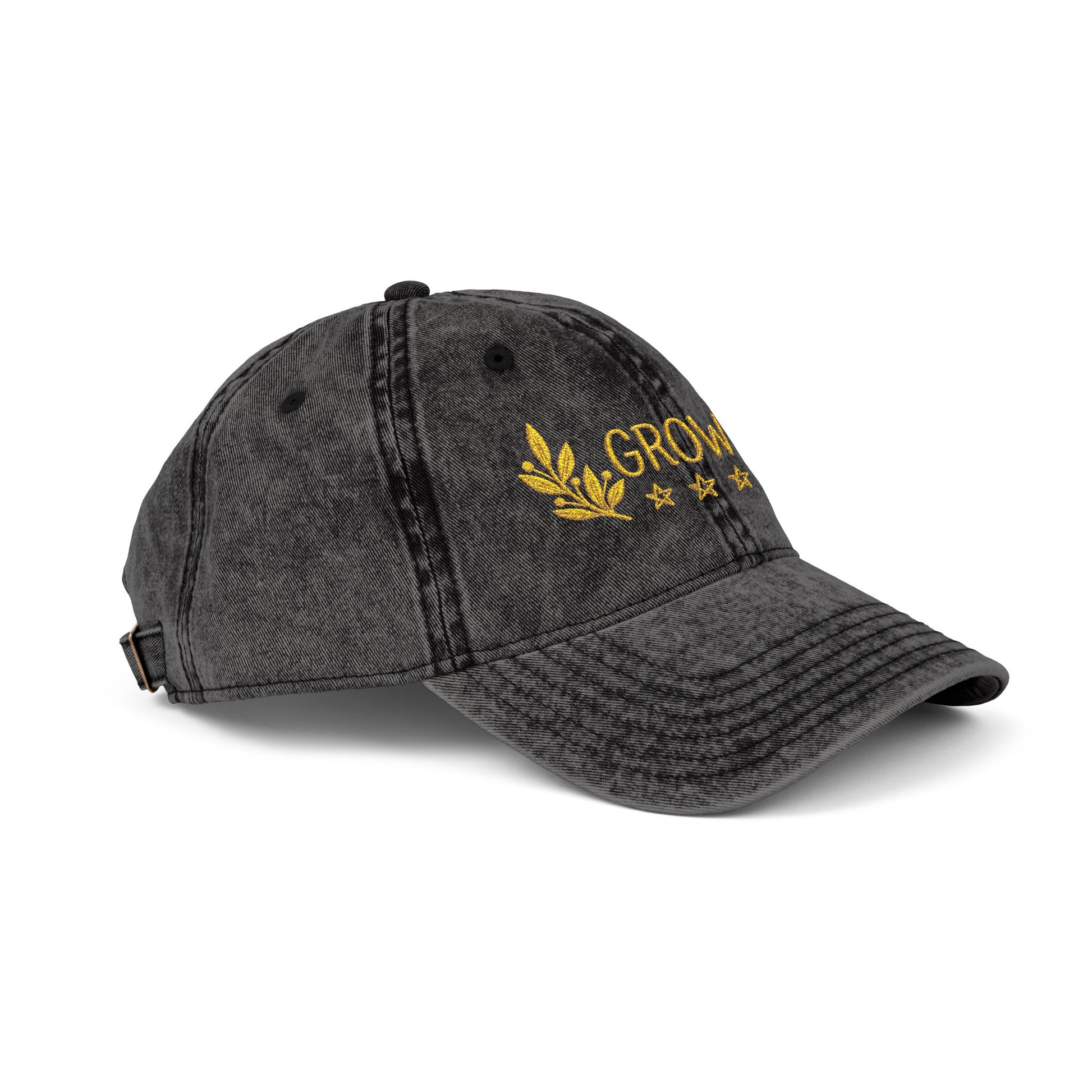 Black hat that says grow
