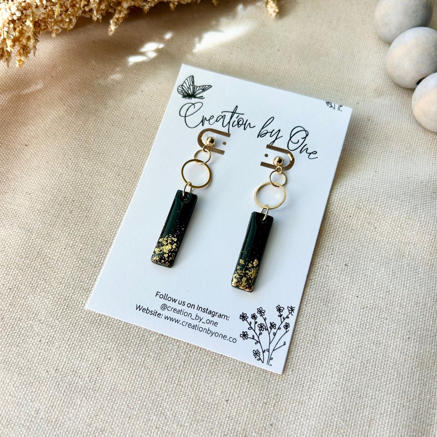 Gold Dust Polymer Clay Earrings