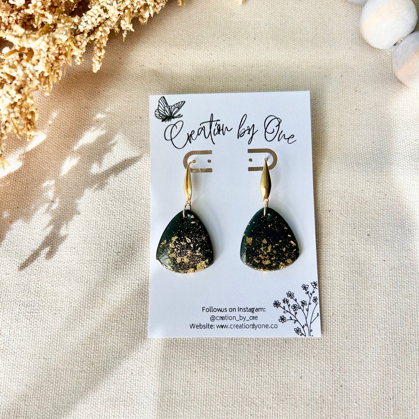 Gold Dust Polymer Clay Earrings