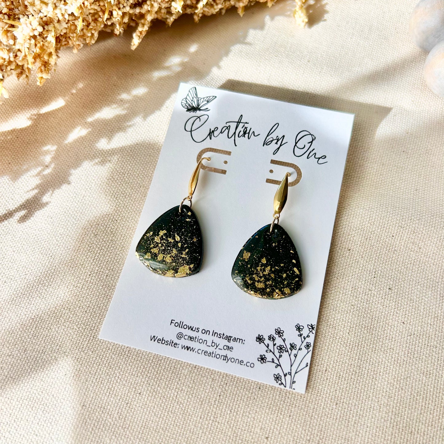 Gold Dust Polymer Clay Earrings