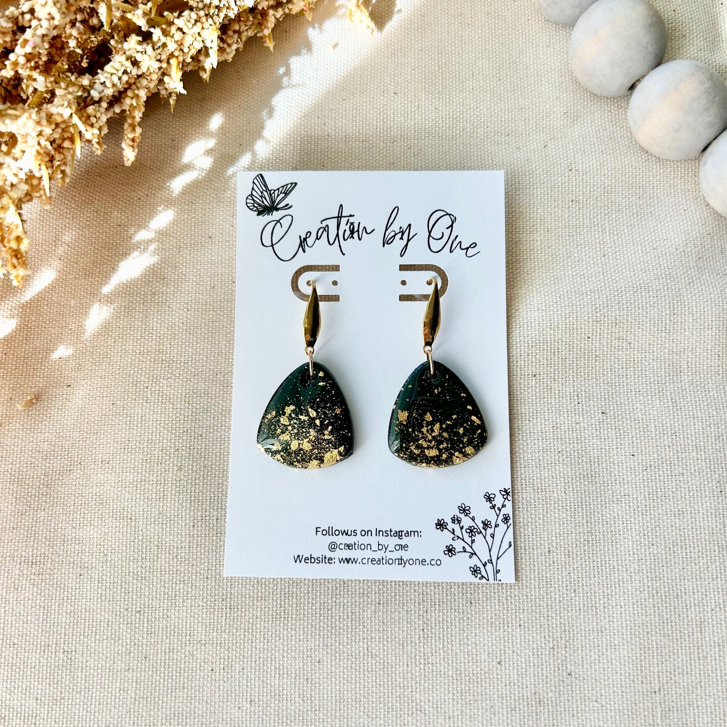 Gold Dust Polymer Clay Earrings