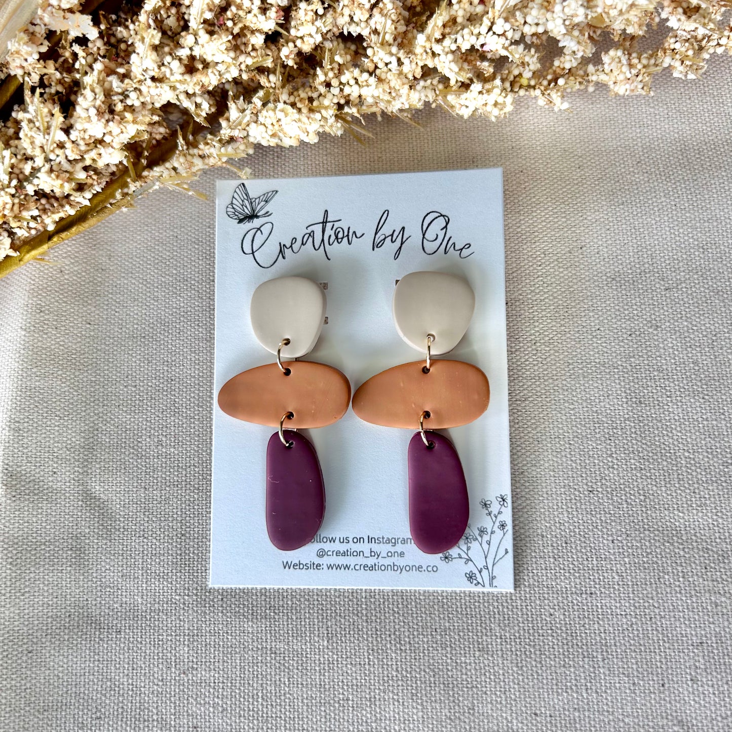 Unique Fall Geometry Polymer Clay Earrings