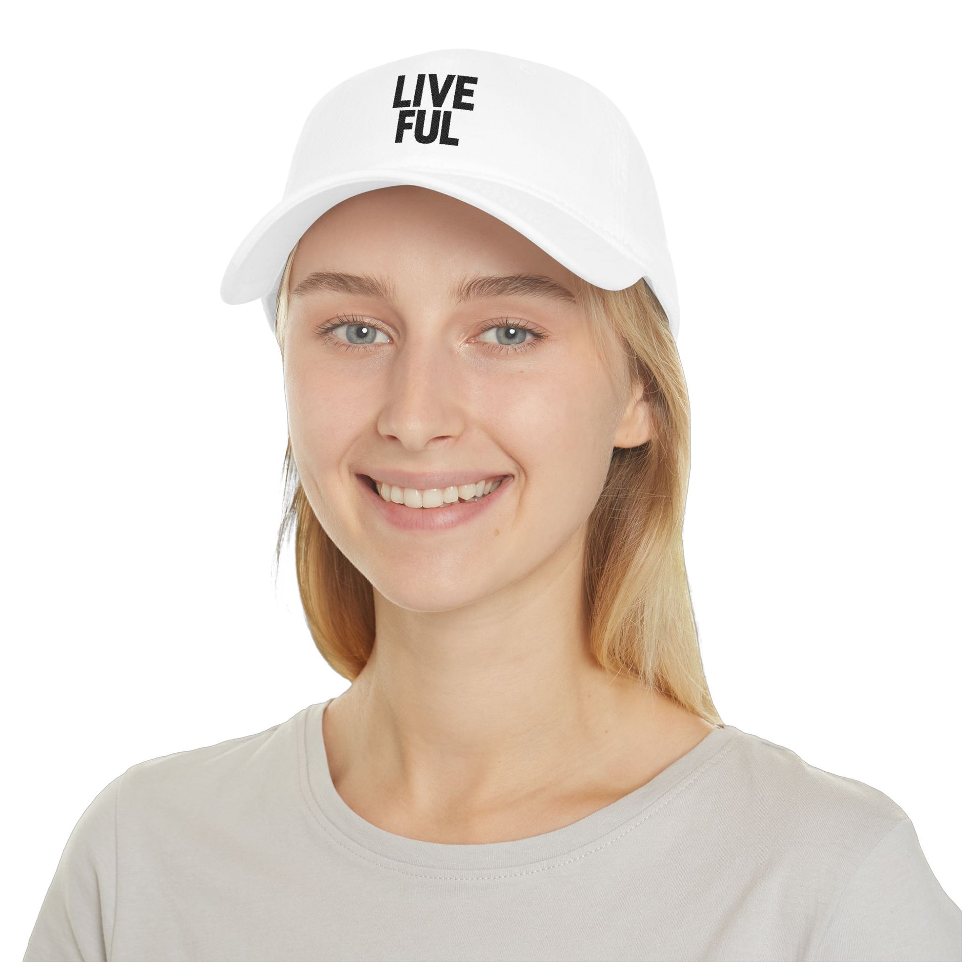 Live Ful Embroidered Baseball Cap — Minimal Motivational Hat
