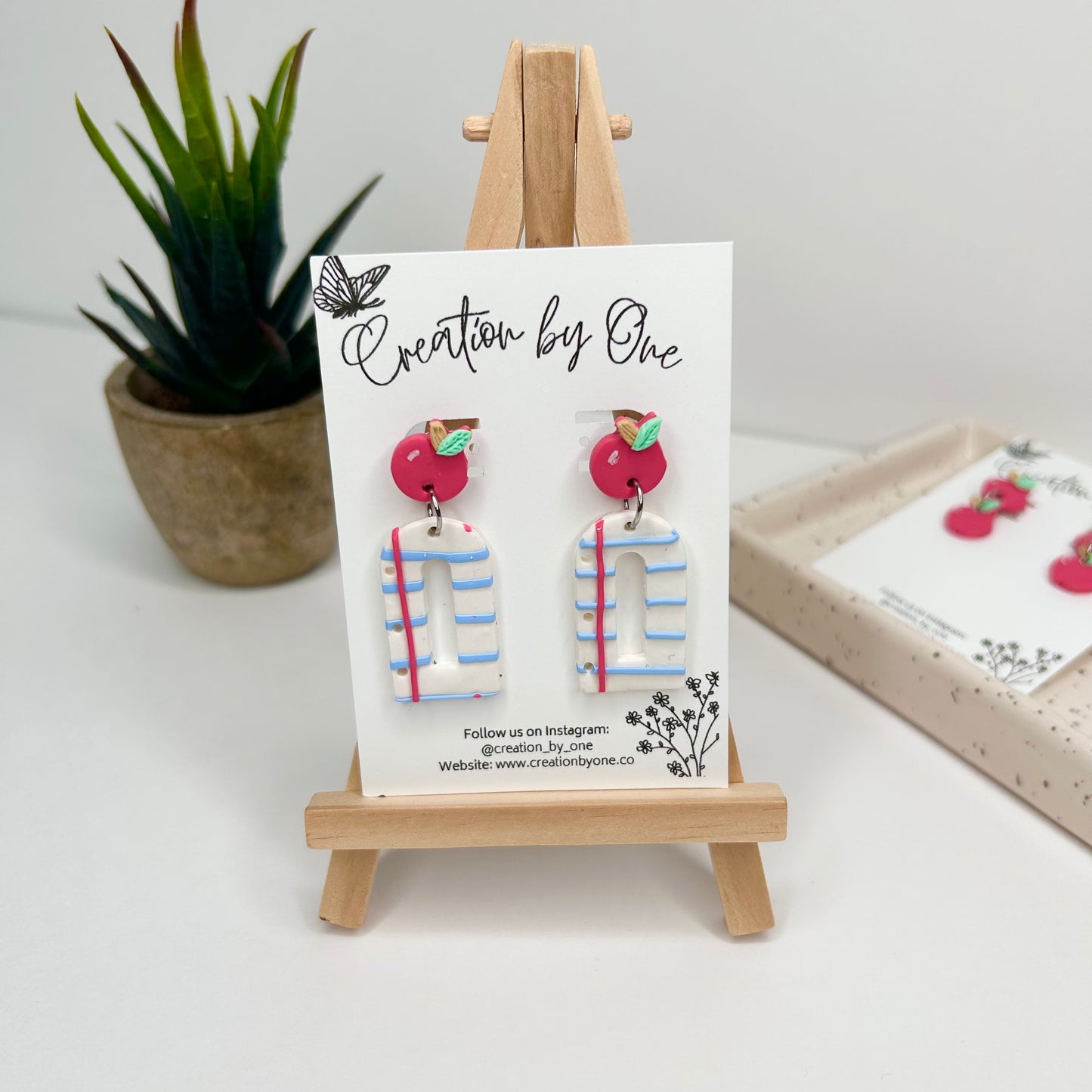 School Paper Polymer Clay Earrings