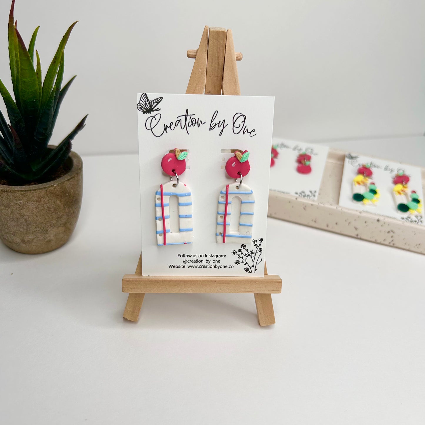 School Paper Polymer Clay Earrings