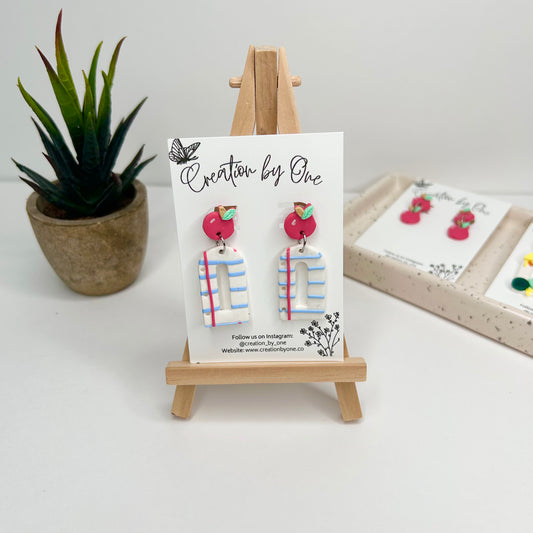 School Paper Polymer Clay Earrings